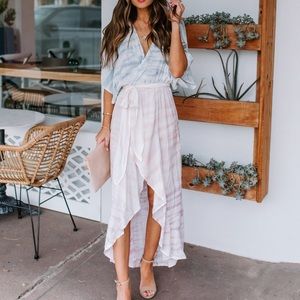 Vici Pastel Blue and Pink Tie-Dye Maxi Dress